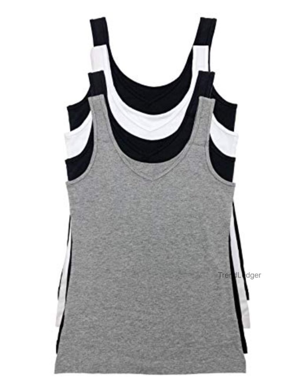 Felina Womens Cotton Modal Reversible Tank Top 4-Pack Scoop V-Neck